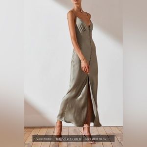 Shona Joy La Lune Sage Bias Midi Dress (US Size 2 / AU Size 6 / XS)
